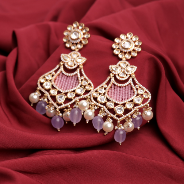 Pink Patola Earring