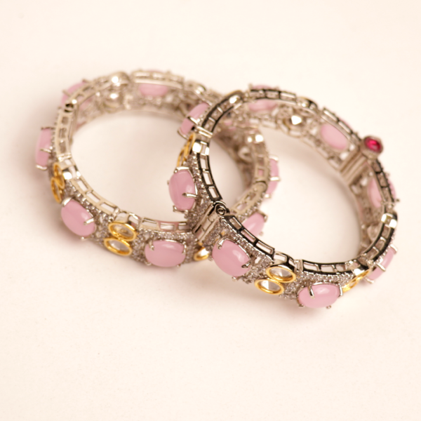 Traditional Pink Stone Bangles – The Jewel Chest