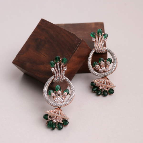 Floral Ferns Diamond Earring - Image 4