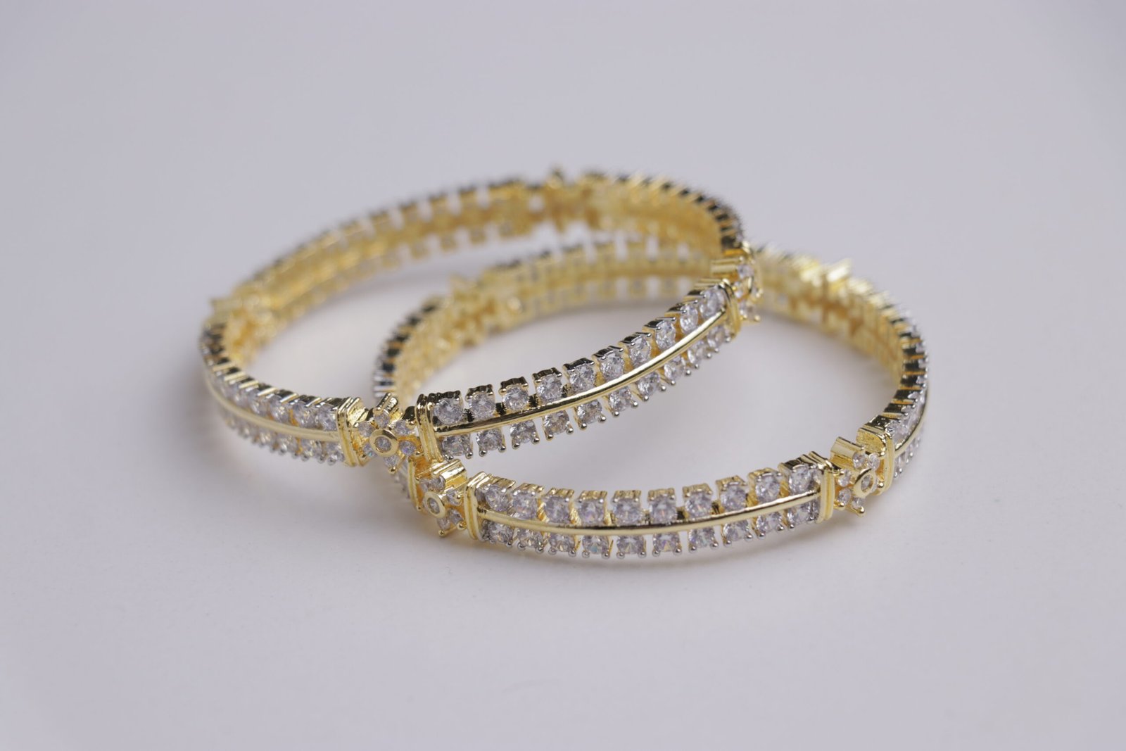 Dual Line Diamond Bangle