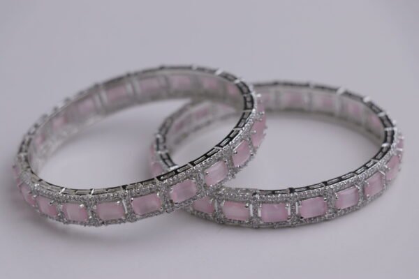 Pink Stone Diamond Bangle - Image 2